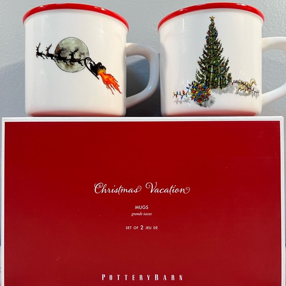 National Lampoons Christmas Vacation x Pottery Barn Mugs. Set of 2! Sold Out! - Picture 2 of 11